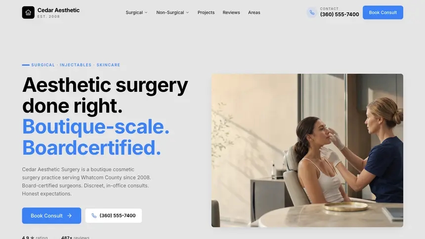 Cosmetic Surgery Friendly Minimal demo website thumbnail