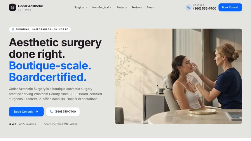 Cosmetic Surgery Visual Discovery demo website thumbnail