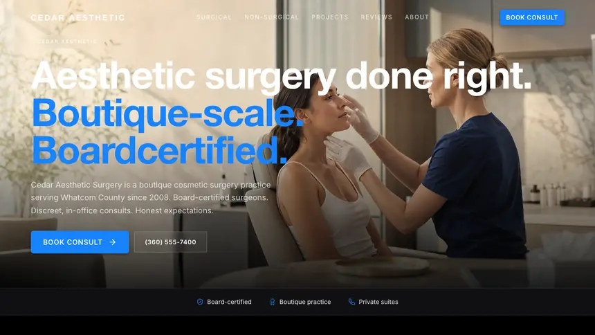 Cosmetic Surgery Dynamic Bold demo website thumbnail