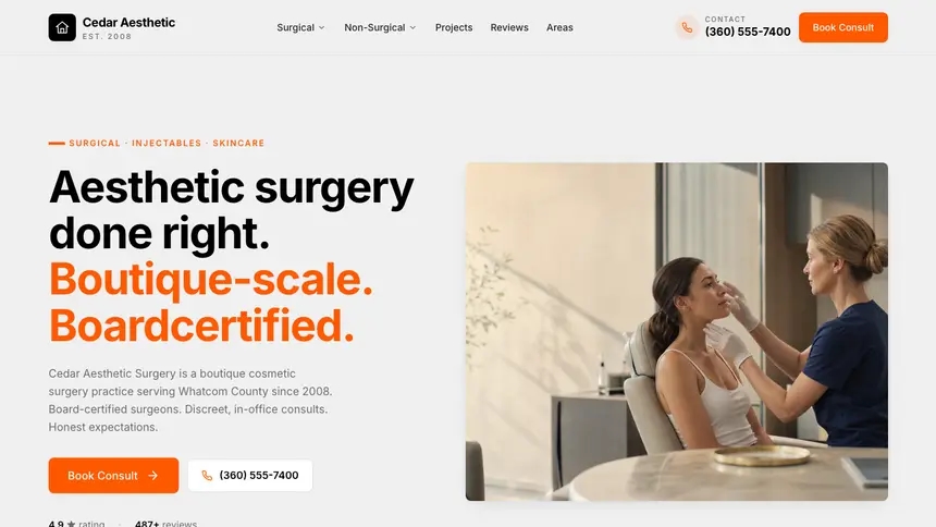 Cosmetic Surgery Minimal Mail demo website thumbnail