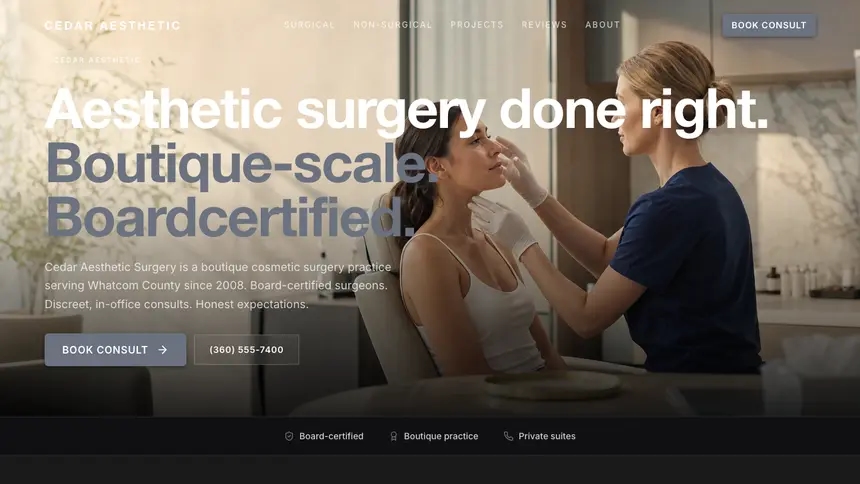 Cosmetic Surgery Creative Studio demo website thumbnail