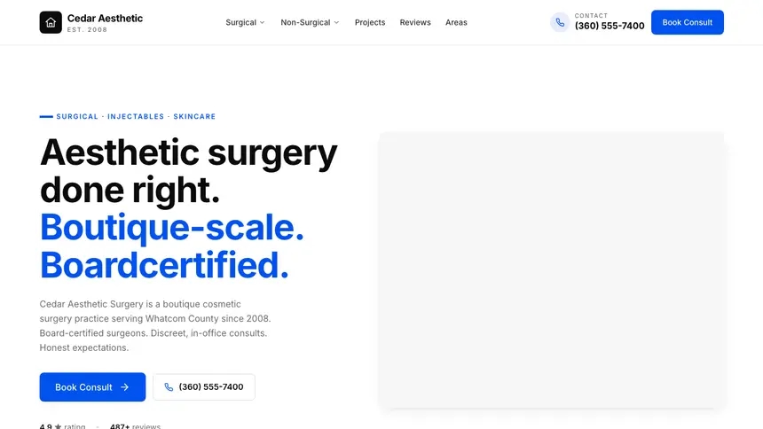 Cosmetic Surgery Editorial Content demo website thumbnail