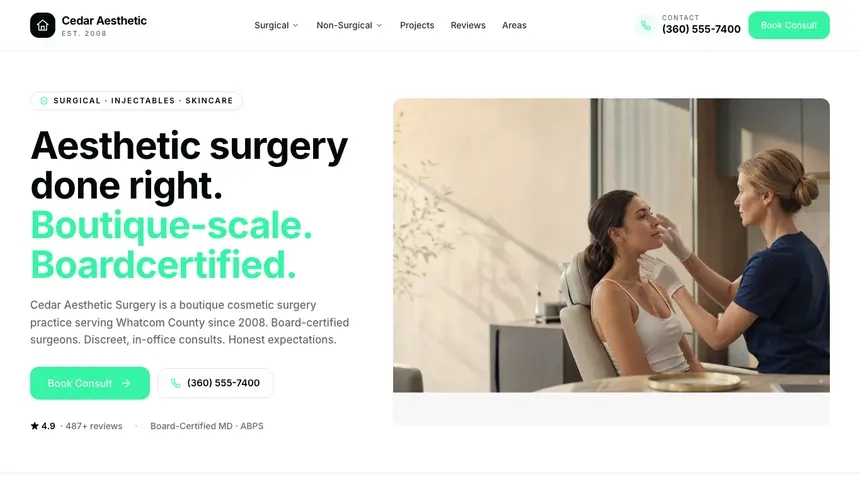 Cosmetic Surgery Commerce Ready demo website thumbnail