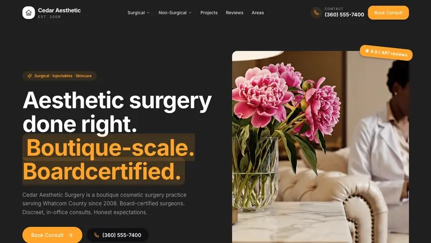 Cosmetic Surgery Vibrant Media demo website thumbnail