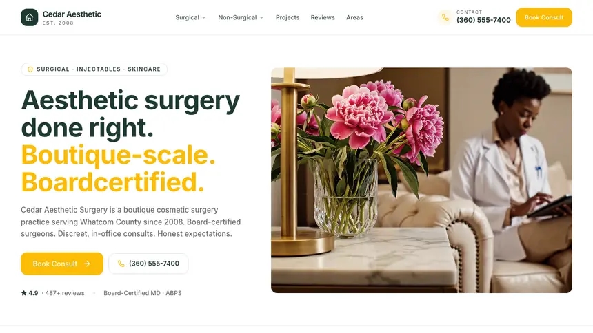 Cosmetic Surgery Warm Retail demo website thumbnail