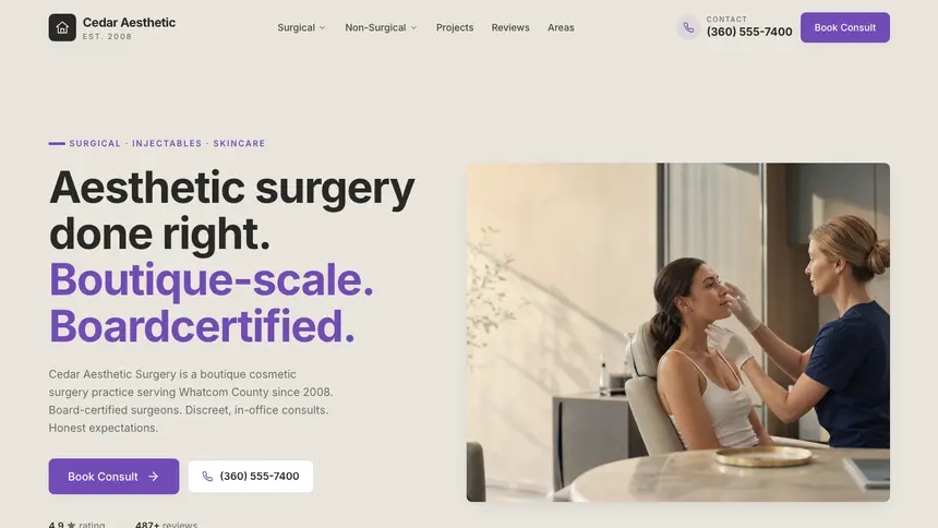 Cosmetic Surgery Sleek Premium demo website thumbnail