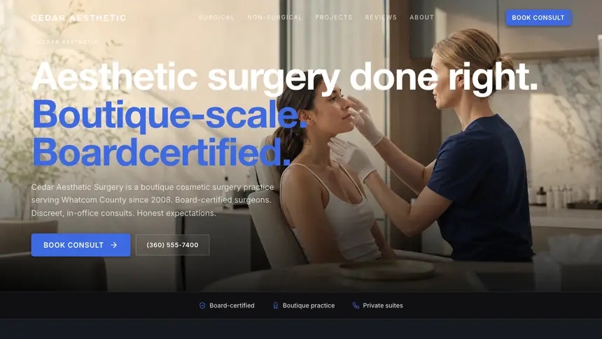 Cosmetic Surgery Futuristic Minimal demo website thumbnail