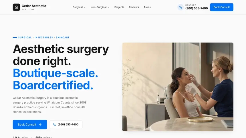 Cosmetic Surgery Monochrome Modern demo website thumbnail