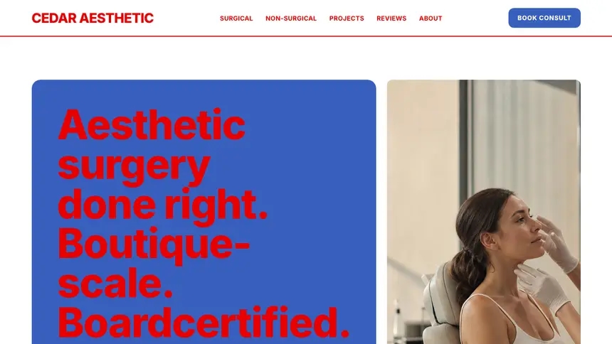 Cosmetic Surgery Confident Telecom demo website thumbnail
