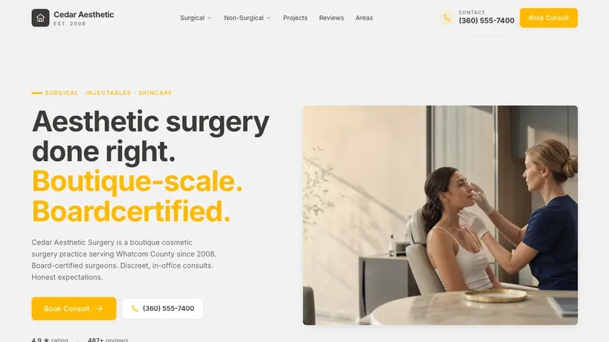 Cosmetic Surgery Energetic Tech demo website thumbnail