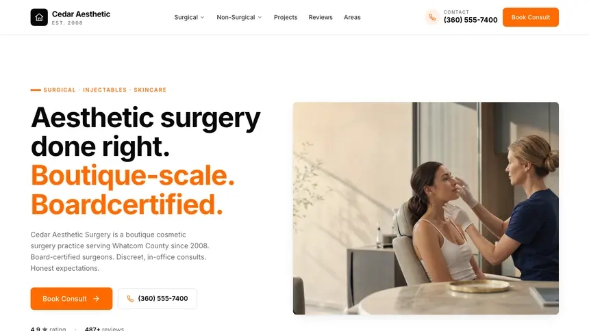 Cosmetic Surgery Designer Flexible demo website thumbnail