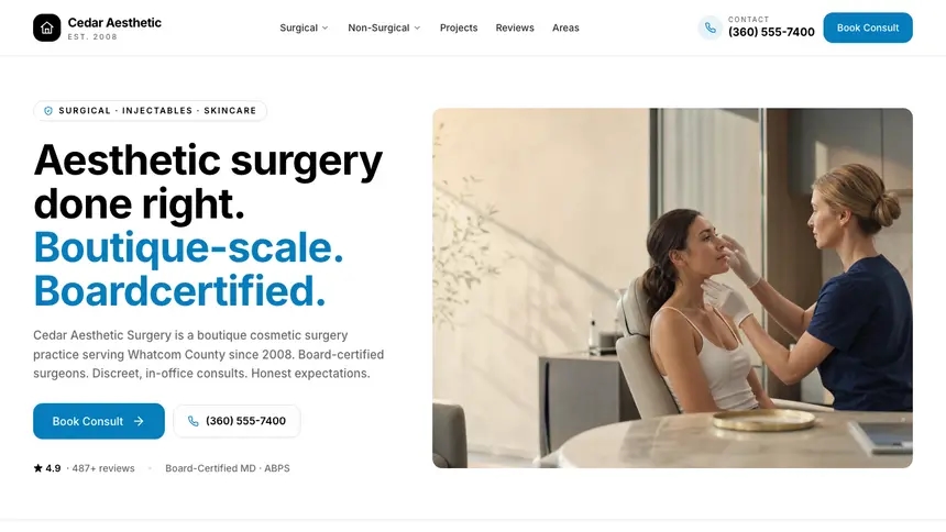 Cosmetic Surgery Editorial Bold demo website thumbnail