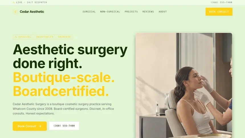 Cosmetic Surgery Bright Finance demo website thumbnail