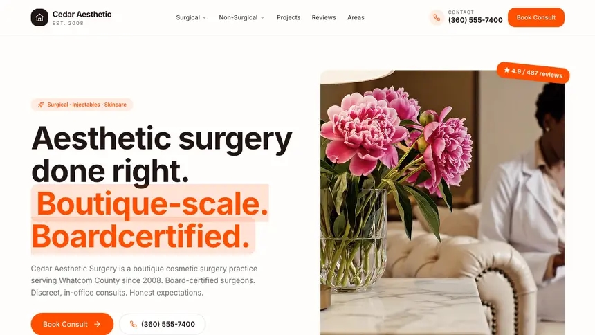 Cosmetic Surgery Connected Workflow demo website thumbnail