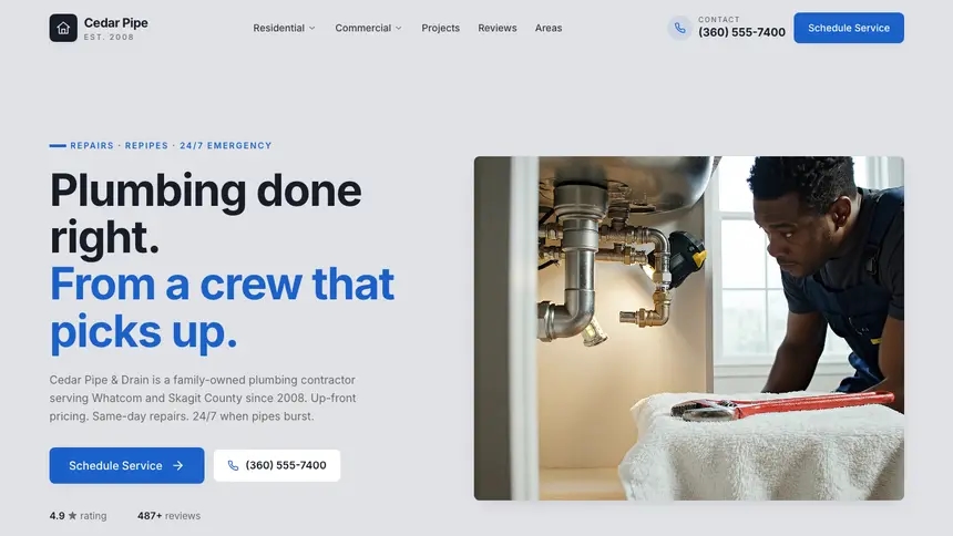Plumbing Structured Grid demo website thumbnail