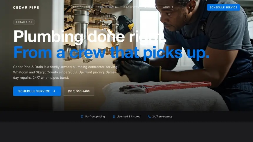 Plumbing Minimal Premium demo website thumbnail