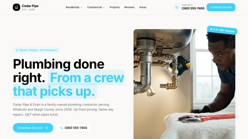 Plumbing Crafted Neutral demo website thumbnail