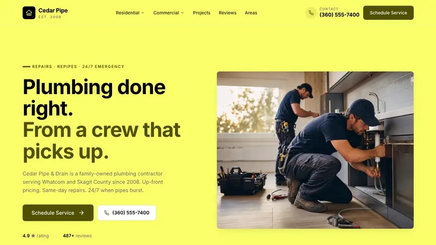 Plumbing Data Clarity demo website thumbnail