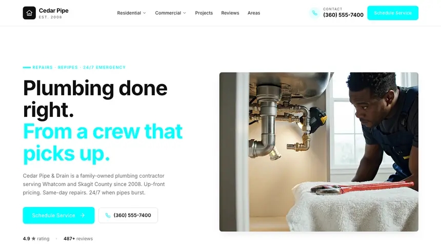 Plumbing Modular Clean demo website thumbnail
