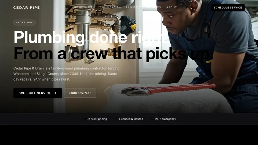 Plumbing Expressive Modern demo website thumbnail