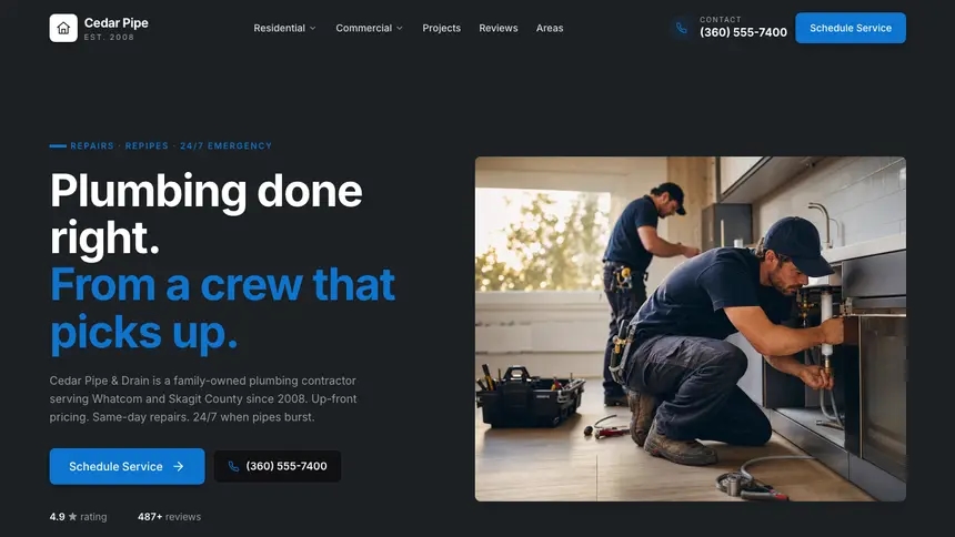 Plumbing Friendly App demo website thumbnail