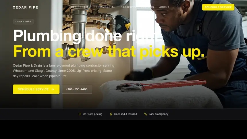 Plumbing Bold Performance demo website thumbnail