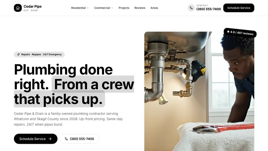 Plumbing Playful Creative demo website thumbnail