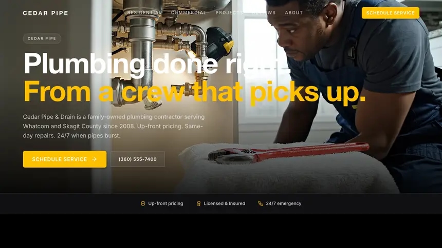 Plumbing High Impact demo website thumbnail