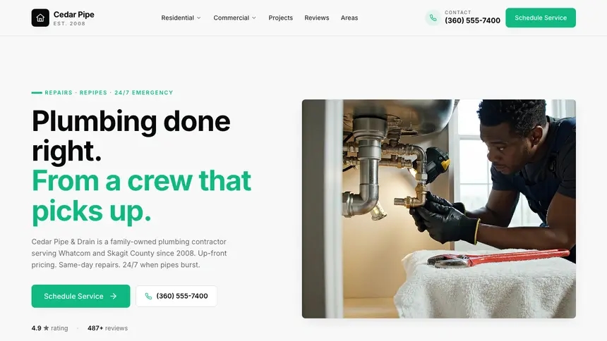 Plumbing Sleek Minimal demo website thumbnail