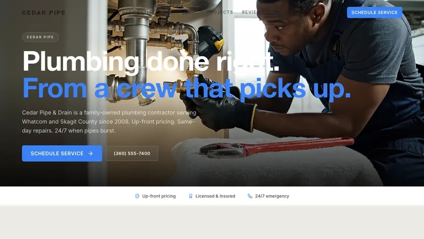 Plumbing Soft Inviting demo website thumbnail