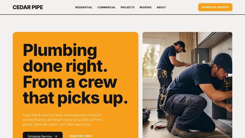Plumbing Confident Brand demo website thumbnail