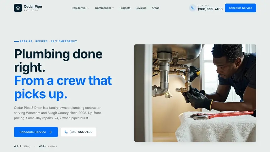 Plumbing Fresh Green demo website thumbnail