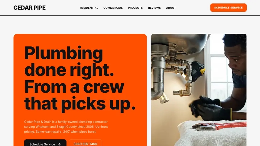 Plumbing Bold Motion demo website thumbnail