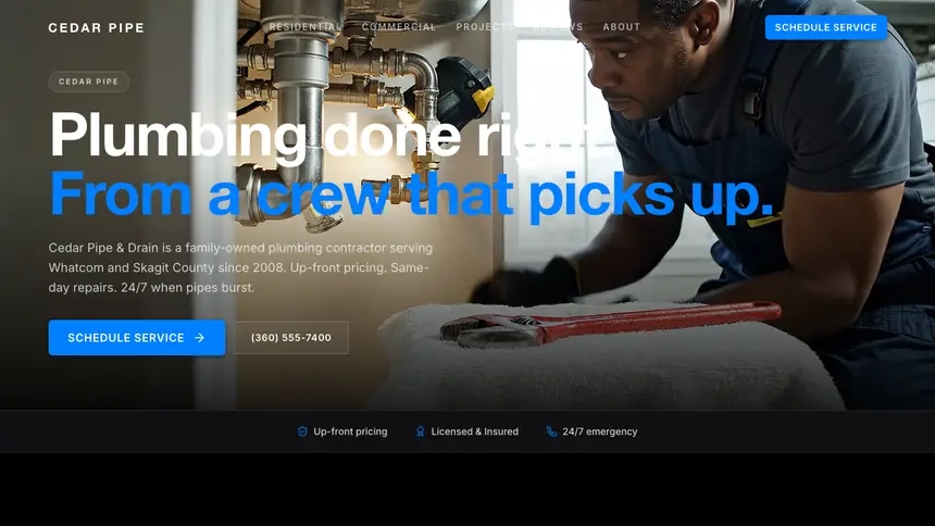 Plumbing Sharp Tech demo website thumbnail