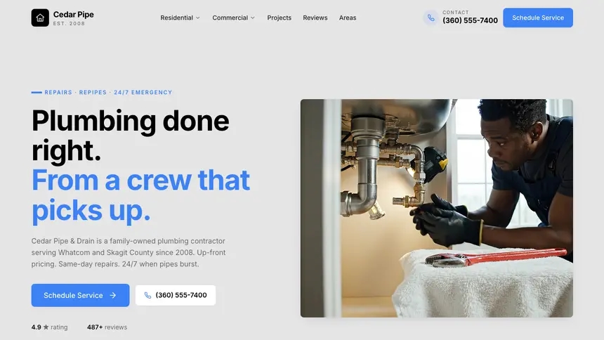 Plumbing Friendly Minimal demo website thumbnail