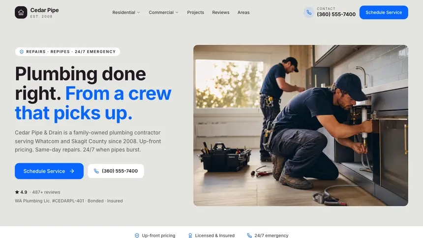 Plumbing Visual Discovery demo website thumbnail