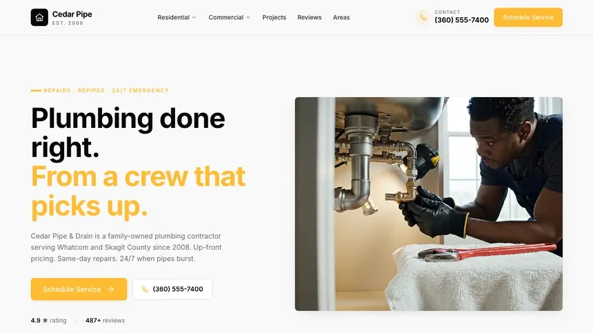 Plumbing Crisp Utility demo website thumbnail