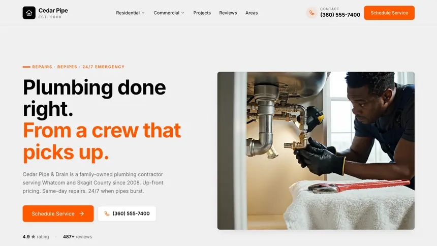 Plumbing Minimal Mail demo website thumbnail