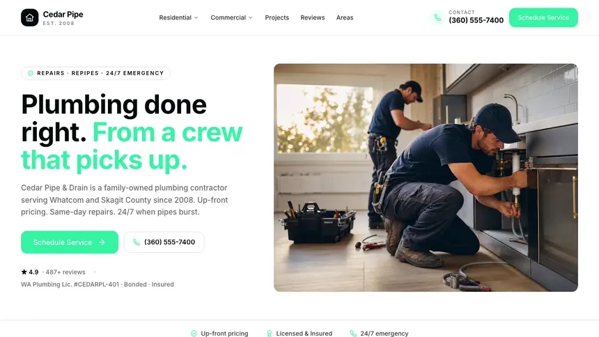 Plumbing Commerce Ready demo website thumbnail