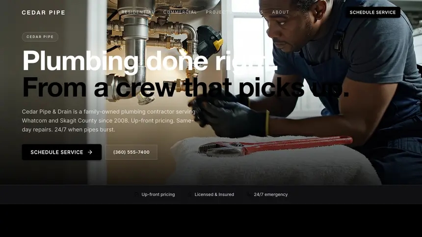 Plumbing High Contrast demo website thumbnail