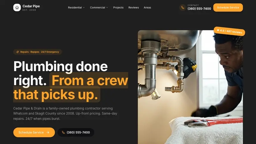 Plumbing Vibrant Media demo website thumbnail