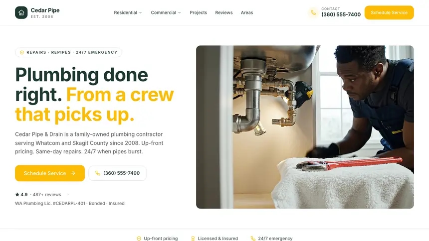 Plumbing Warm Retail demo website thumbnail