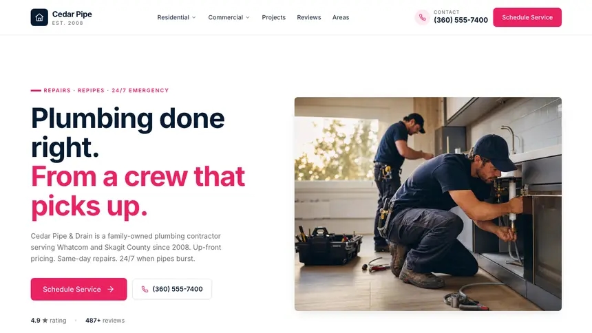 Plumbing Polished Gradient demo website thumbnail