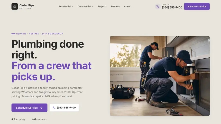 Plumbing Sleek Premium demo website thumbnail