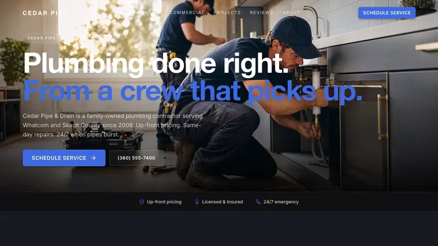 Plumbing Futuristic Minimal demo website thumbnail