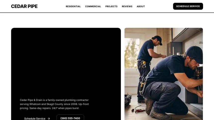 Plumbing Bold Utility demo website thumbnail
