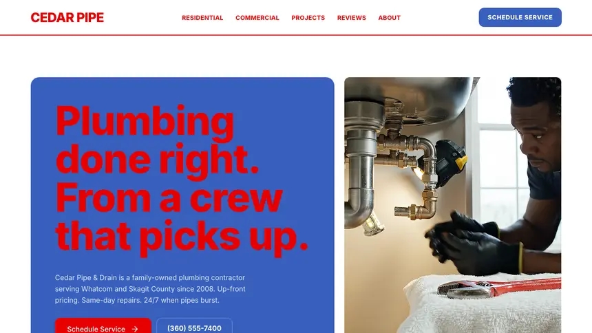 Plumbing Confident Telecom demo website thumbnail