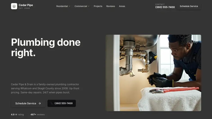 Plumbing Fast Utility demo website thumbnail
