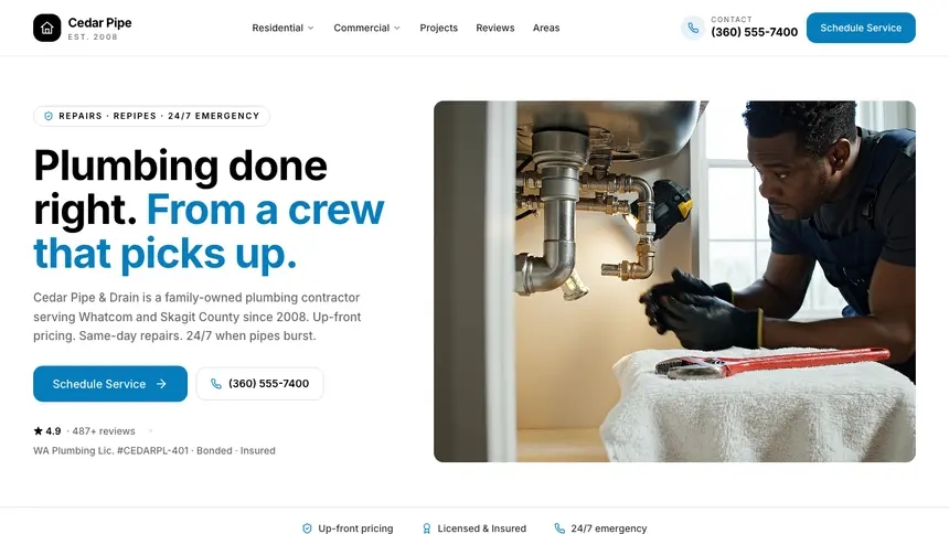 Plumbing Editorial Bold demo website thumbnail