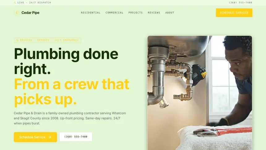 Plumbing Bright Finance demo website thumbnail
